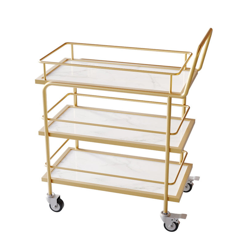33.86"H Rolling Modern Prep Table Metal Prep Table for Home Use