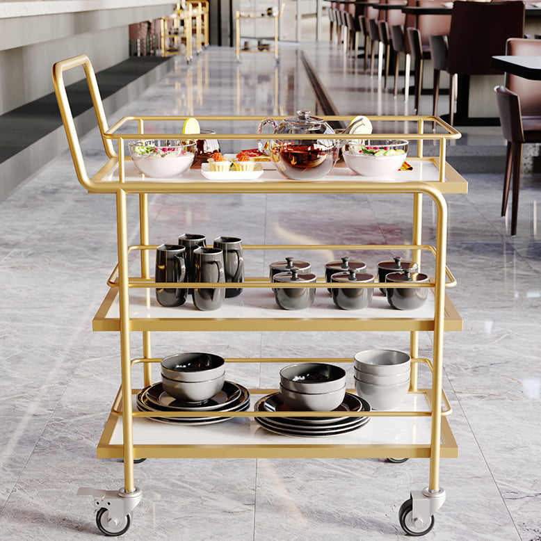 33.86"H Rolling Modern Prep Table Metal Prep Table for Home Use