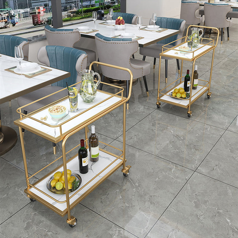 Rolling Contemporary Prep Table Metal Prep Table, 33.86" High
