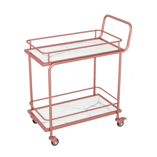 Modern 33.86"H Rolling Prep Table Rectangular Metal Prep Table for Home Use