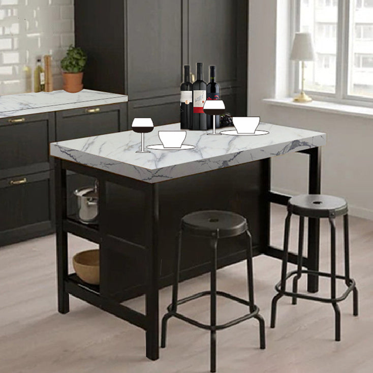 Industrial Stationary Kitchen Island table Metal Rectangular Kitchen Island table