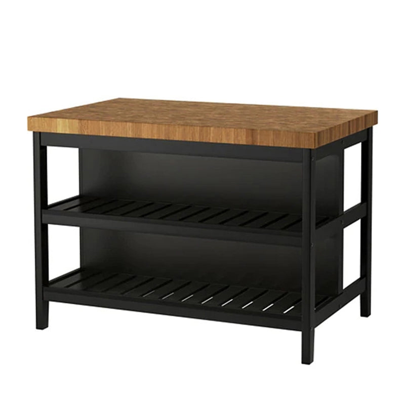Industrial Stationary Kitchen Island table Metal Rectangular Kitchen Island table