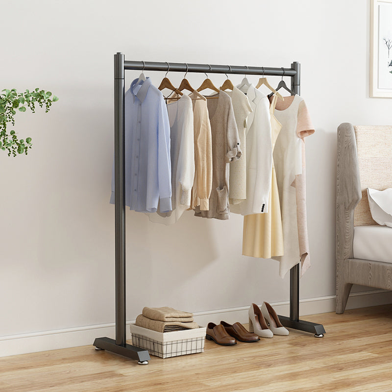 Contemporary Style Open Armoire Stainless Steel Cabinet with Clothing Rod