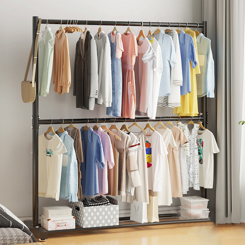 Contemporary Style Open Armoire Stainless Steel Cabinet with Clothing Rod