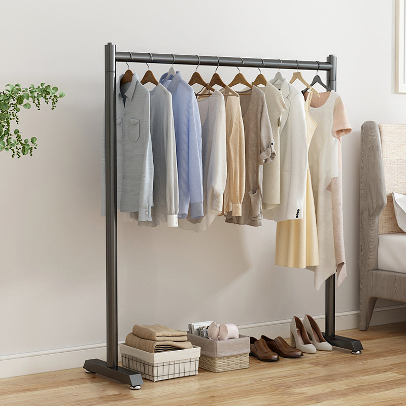 Contemporary Style Open Armoire Stainless Steel Cabinet with Clothing Rod