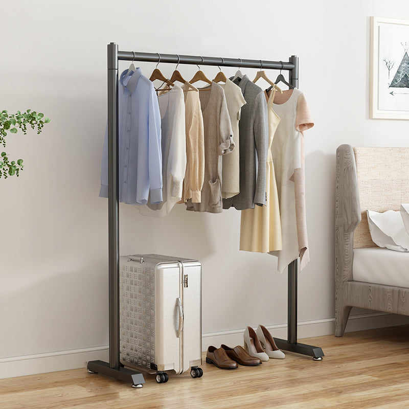 Contemporary Style Open Armoire Stainless Steel Cabinet with Clothing Rod