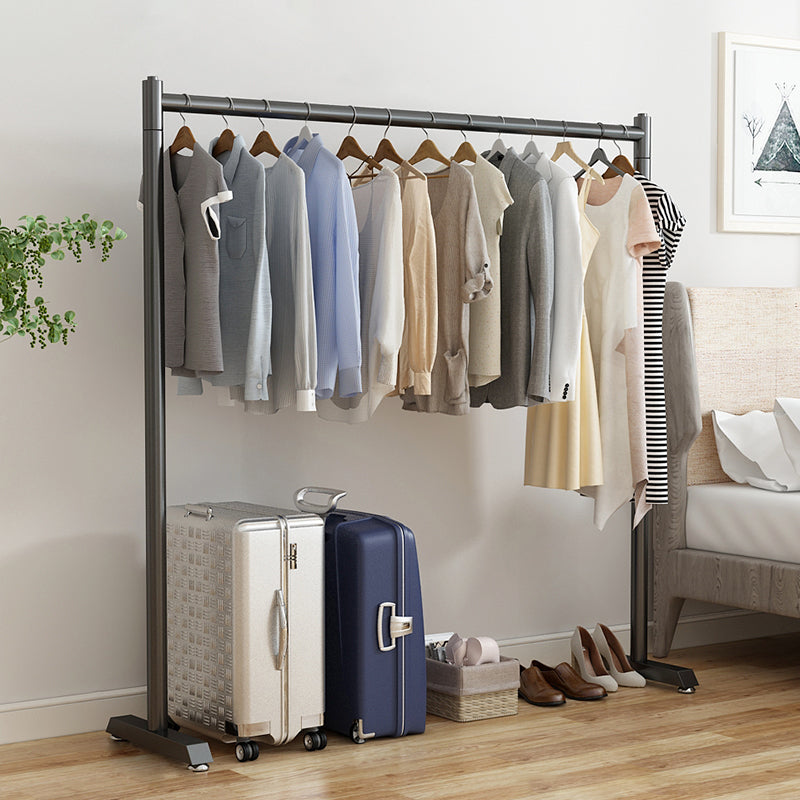 Contemporary Style Open Armoire Stainless Steel Cabinet with Clothing Rod