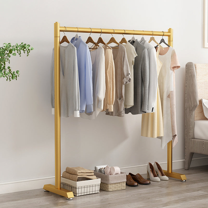 Contemporary Style Open Armoire Stainless Steel Cabinet with Clothing Rod