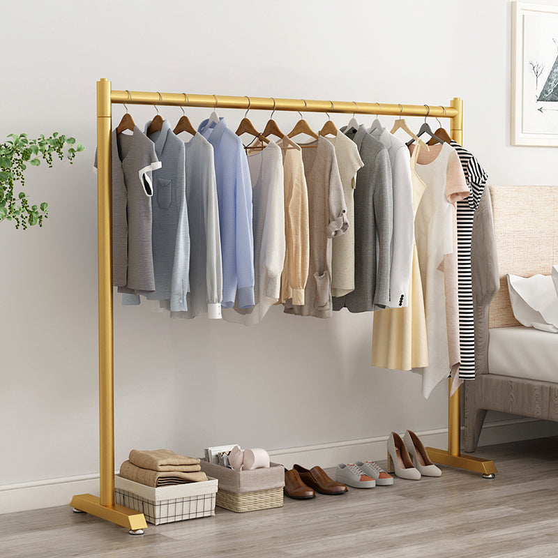 Contemporary Style Open Armoire Stainless Steel Cabinet with Clothing Rod