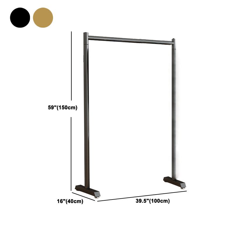 Contemporary Style Open Armoire Stainless Steel Cabinet with Clothing Rod