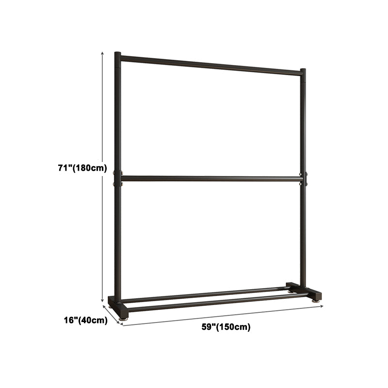 Contemporary Style Open Armoire Stainless Steel Cabinet with Clothing Rod