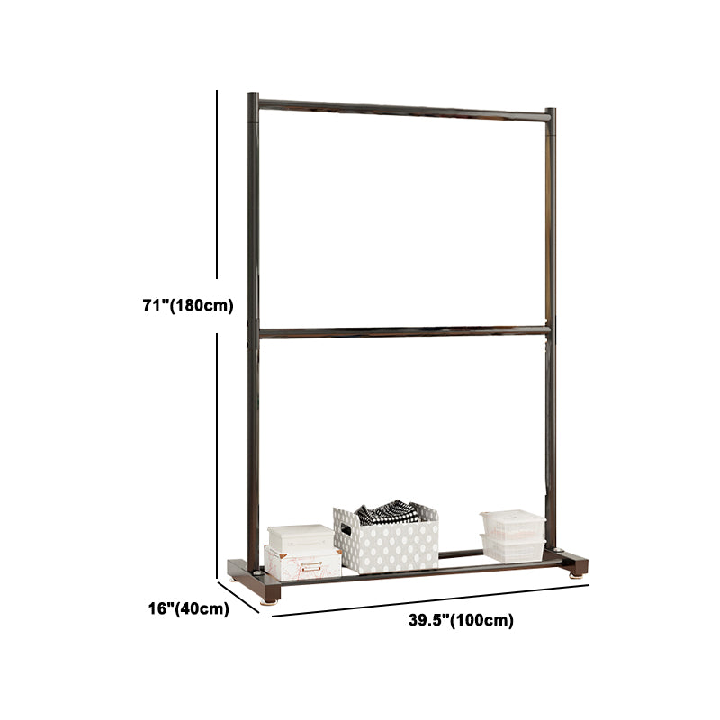 Contemporary Style Open Armoire Stainless Steel Cabinet with Clothing Rod