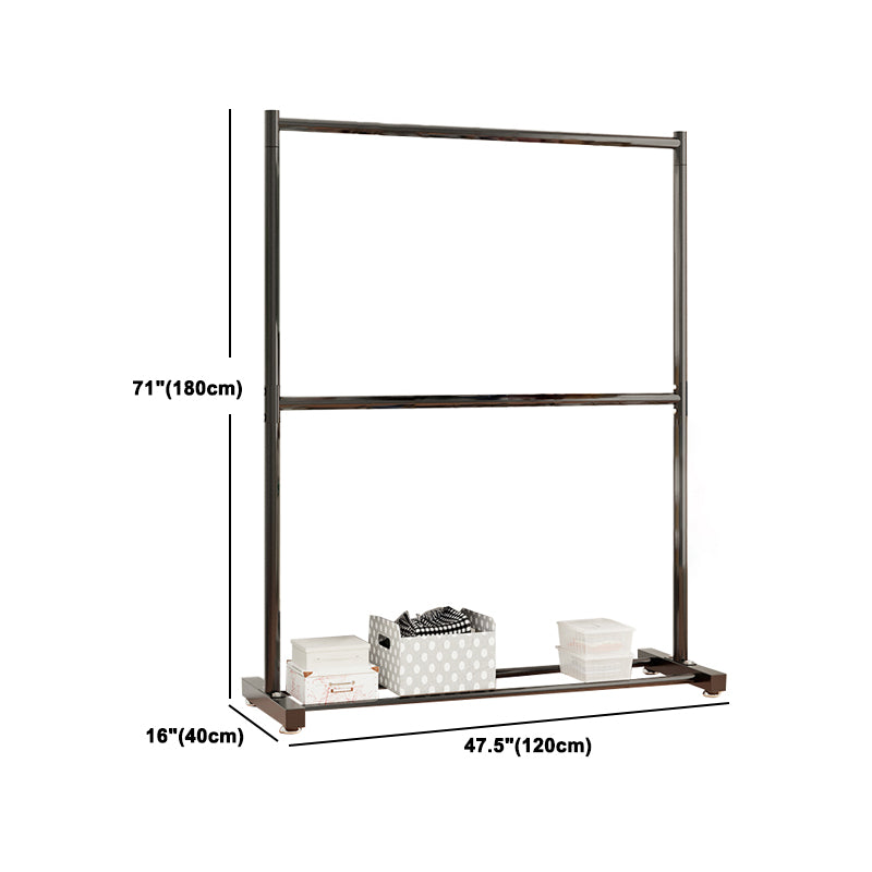 Contemporary Style Open Armoire Stainless Steel Cabinet with Clothing Rod