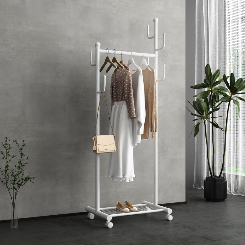 Black and White Steel Armoire Modern Style Cabinet with Clothing Rod