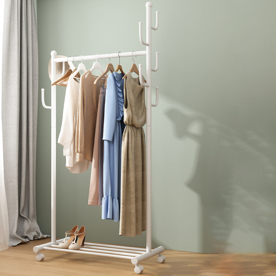 Black and White Steel Armoire Modern Style Cabinet with Clothing Rod