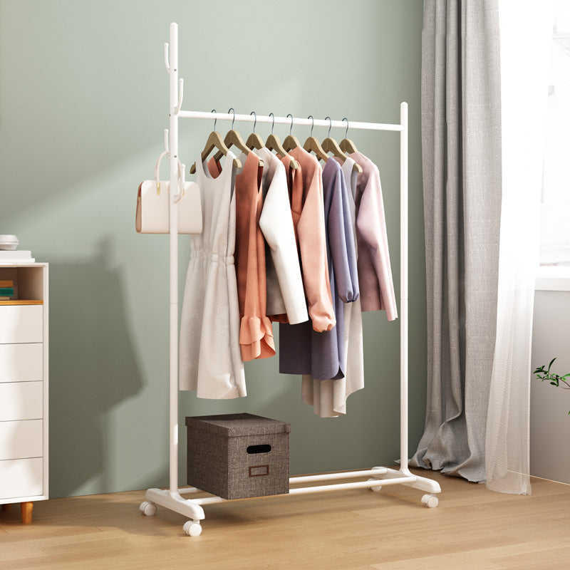 Black and White Steel Armoire Modern Style Cabinet with Clothing Rod