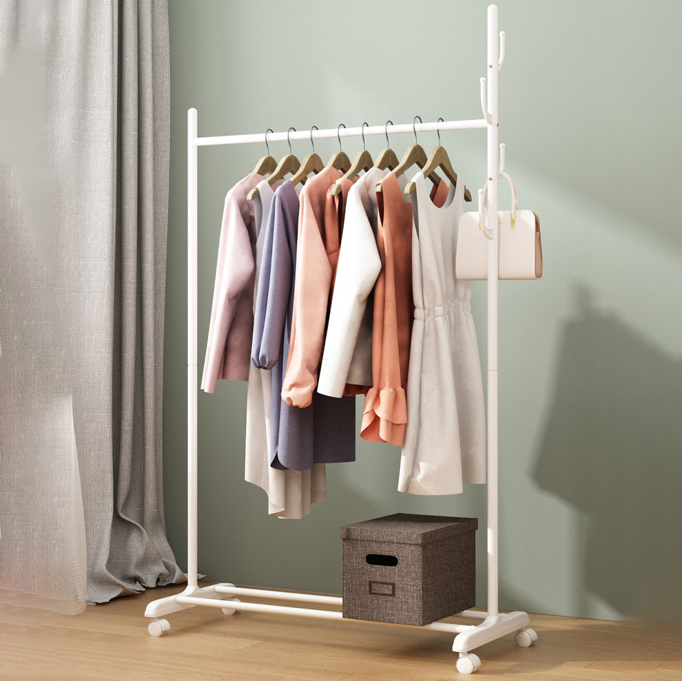 Black and White Steel Armoire Modern Style Cabinet with Clothing Rod