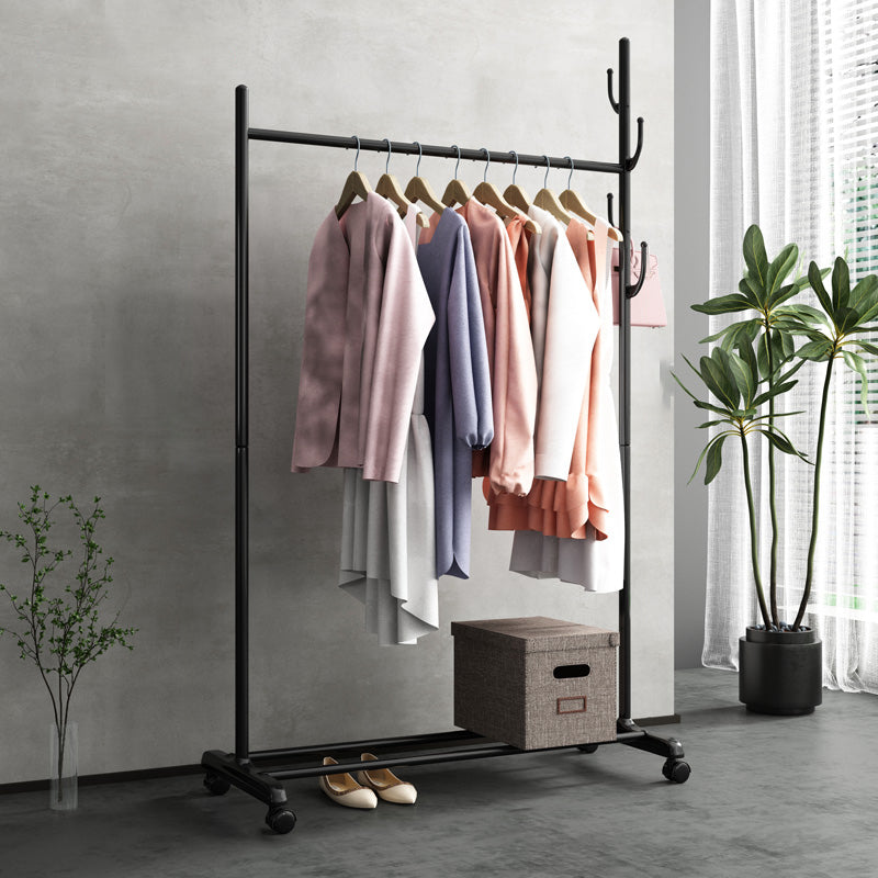 Black and White Steel Armoire Modern Style Cabinet with Clothing Rod