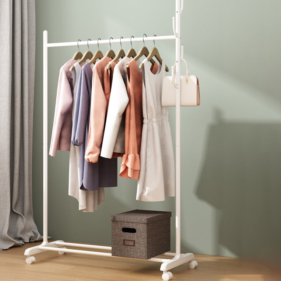 Black and White Steel Armoire Modern Style Cabinet with Clothing Rod