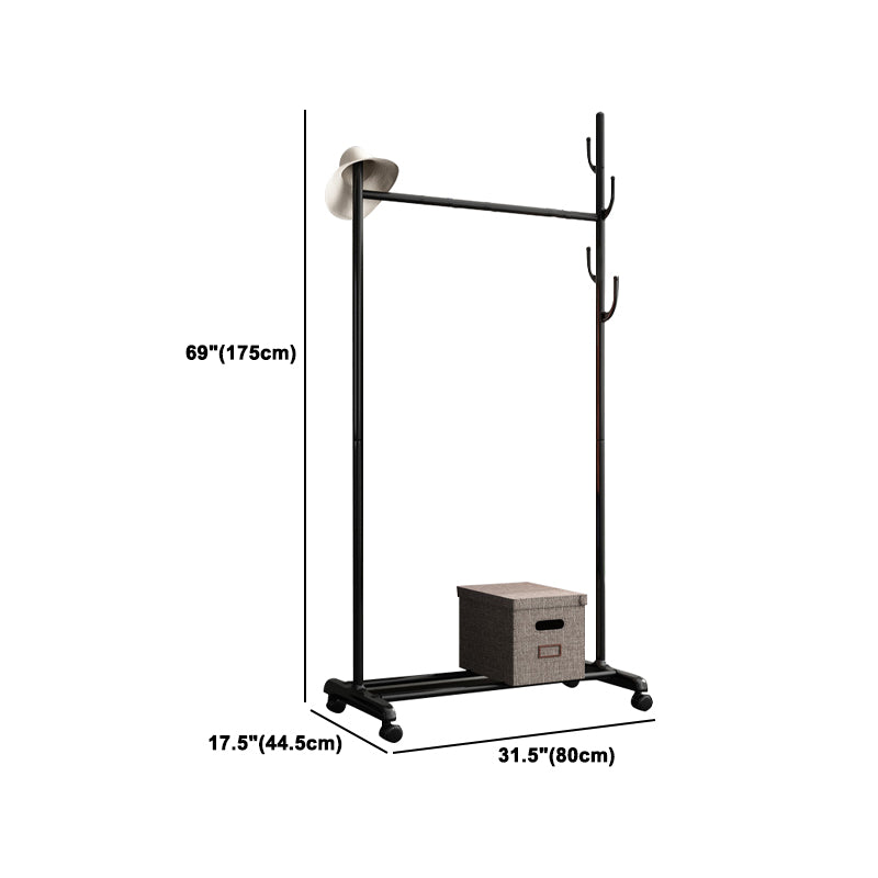 Black and White Steel Armoire Modern Style Cabinet with Clothing Rod