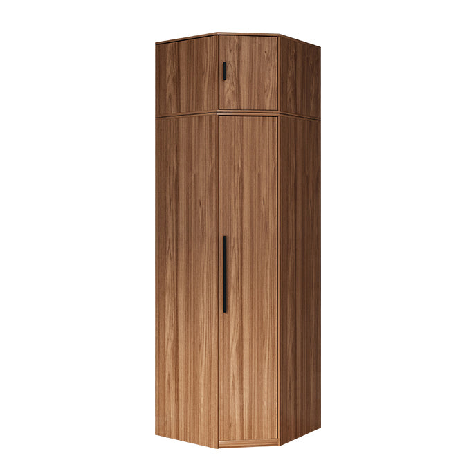 Brown Storage Cabinet Contemporary Wardrobe Armoire for Bedroom
