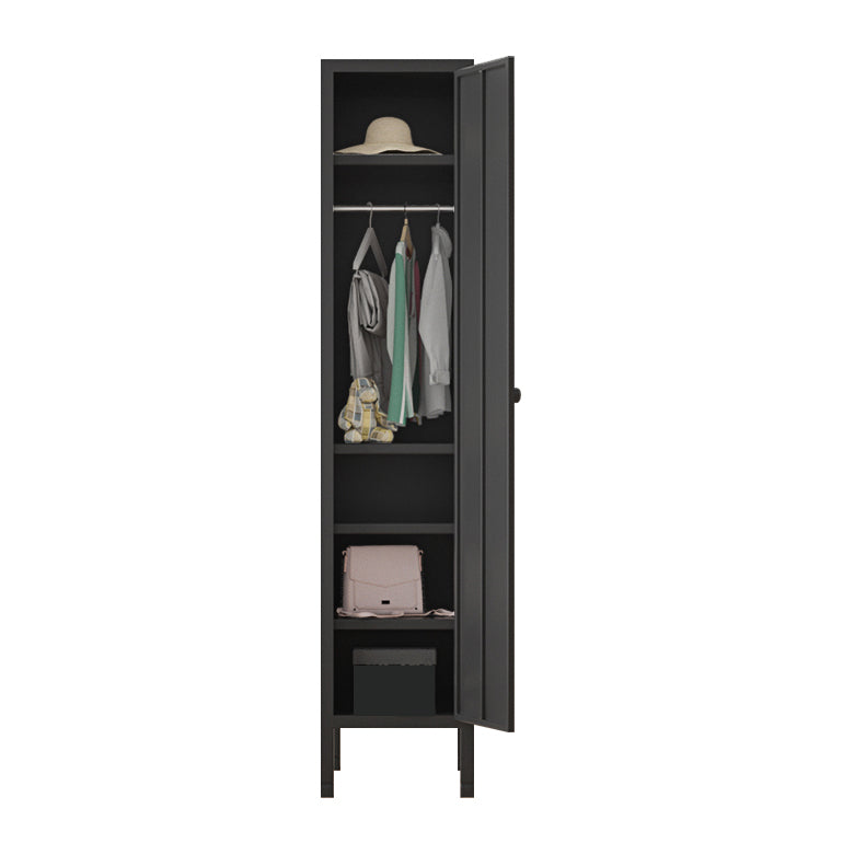 Contemporary Style Wardrobe 1-Door Metal Wardrobe Closet for Bedroom