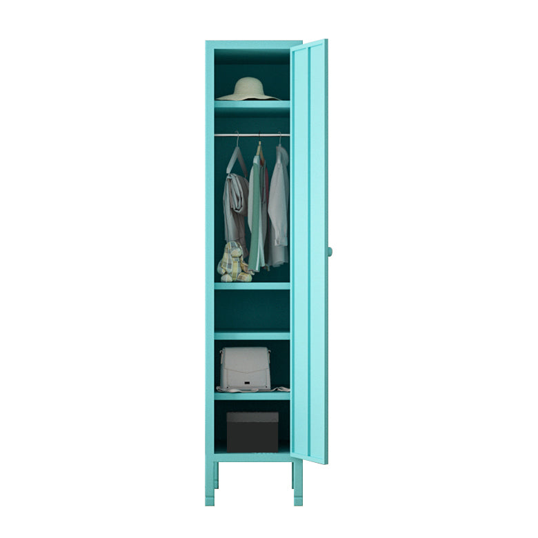 Contemporary Style Wardrobe 1-Door Metal Wardrobe Closet for Bedroom