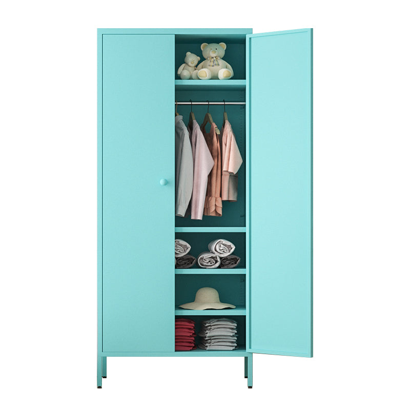 Contemporary Style Wardrobe 1-Door Metal Wardrobe Closet for Bedroom