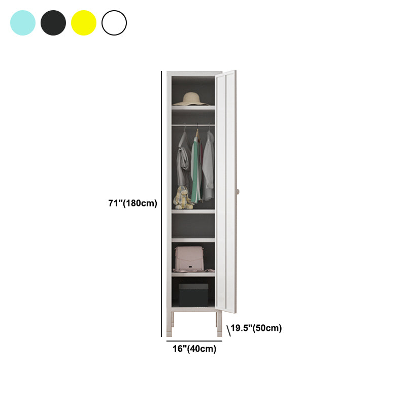 Contemporary Style Wardrobe 1-Door Metal Wardrobe Closet for Bedroom