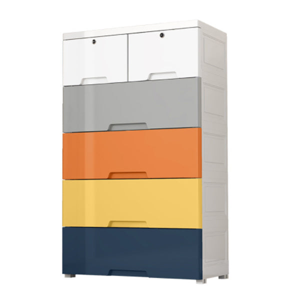 Contemporary Style Wardrobe Plastic Bedroom Wardrobe Closet With Drawers