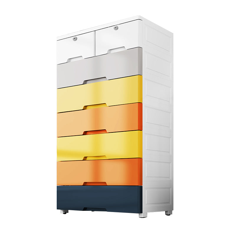 Contemporary Style Wardrobe Plastic Bedroom Wardrobe Closet With Drawers