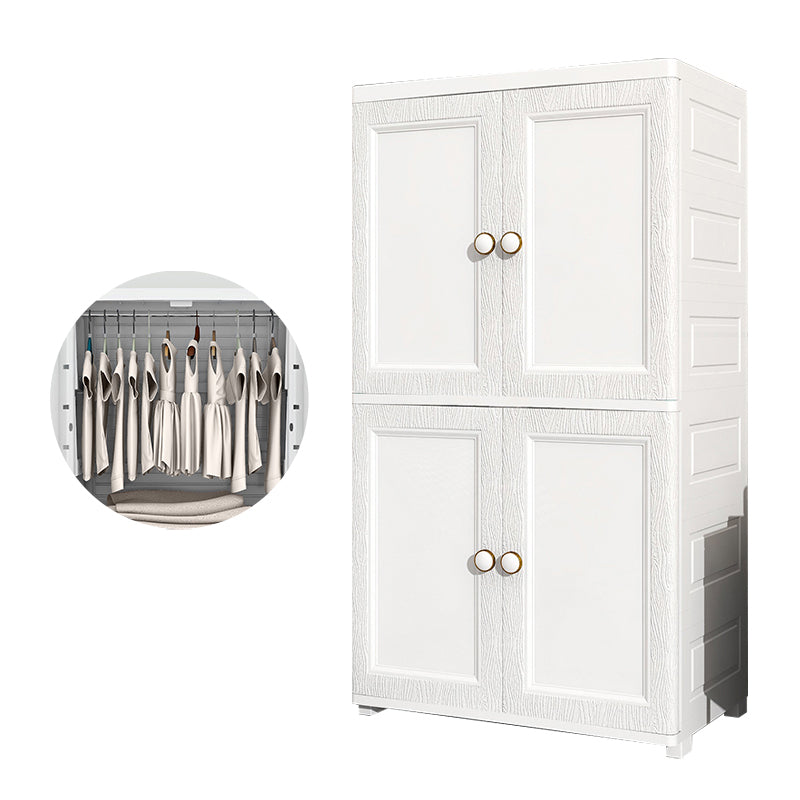 Contemporary Style Wardrobe Plastic Bedroom Wardrobe Closet With Drawer