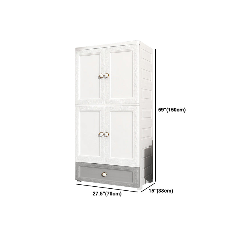 Contemporary Style Wardrobe Plastic Bedroom Wardrobe Closet With Drawer