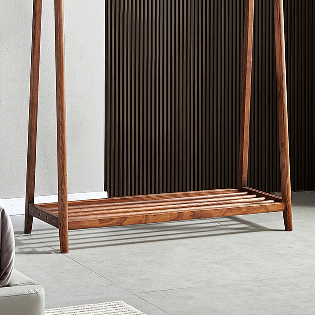 Brown Contemporary Style Armoire Ash Wood Open Armoire with Clothing Rod