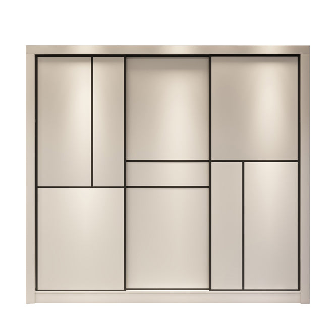 Contemporary Style Wardrobe White Colour Wooden Wardrobe Closet With Drawer