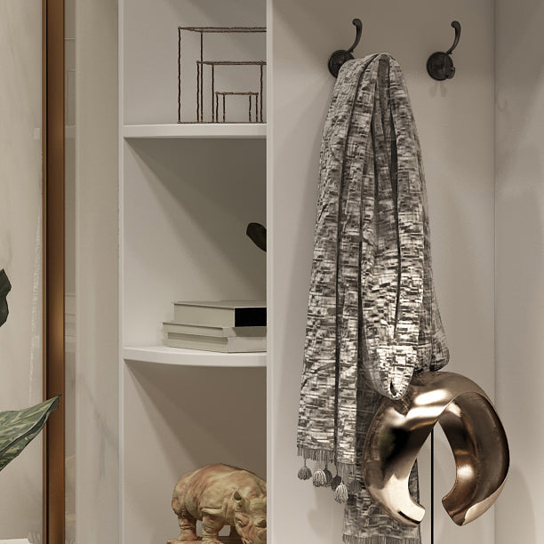 Contemporary Style Wardrobe White Colour Wooden Wardrobe Closet With Drawer