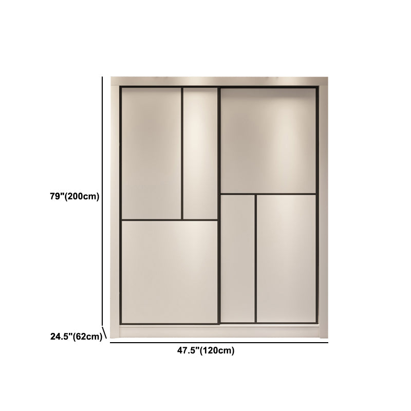 Contemporary Style Wardrobe White Colour Wooden Wardrobe Closet With Drawer