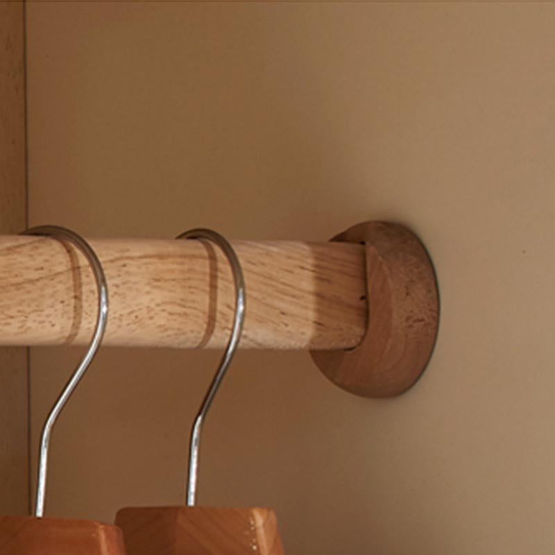 Coastal Style Wardrobe Armoire Rubber Wood and Engineered Wood Wardrobe Cabinet