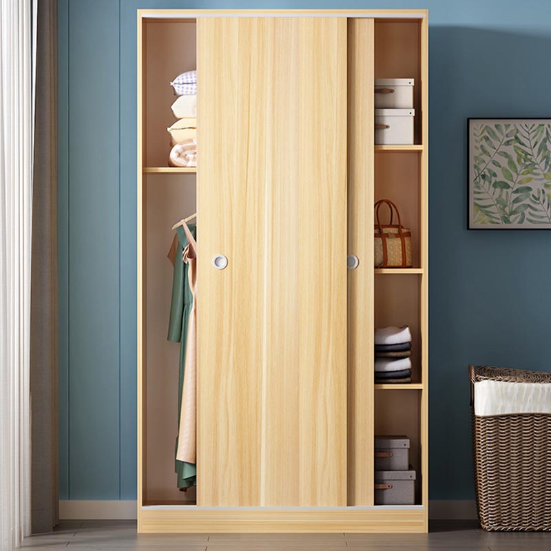 Modern Style Wardrobe Cabinet Engineered Wood Armoire for Bedroom