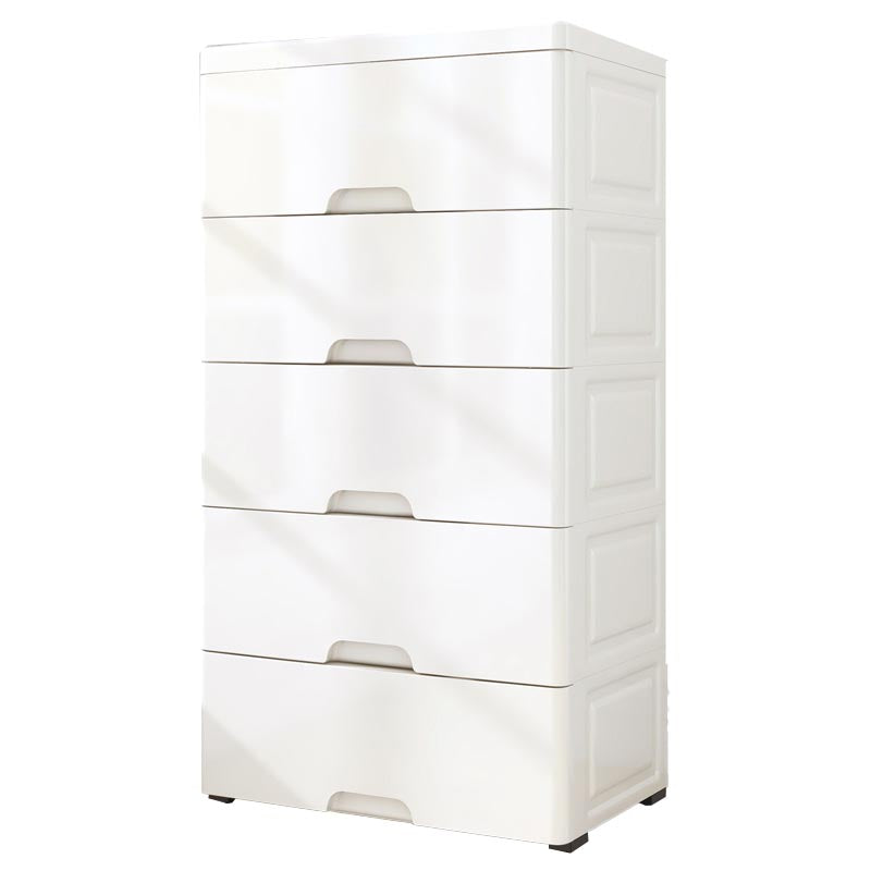 Contemporary Style Non-Hanging Armoire Plastic Cabinet with Drawers