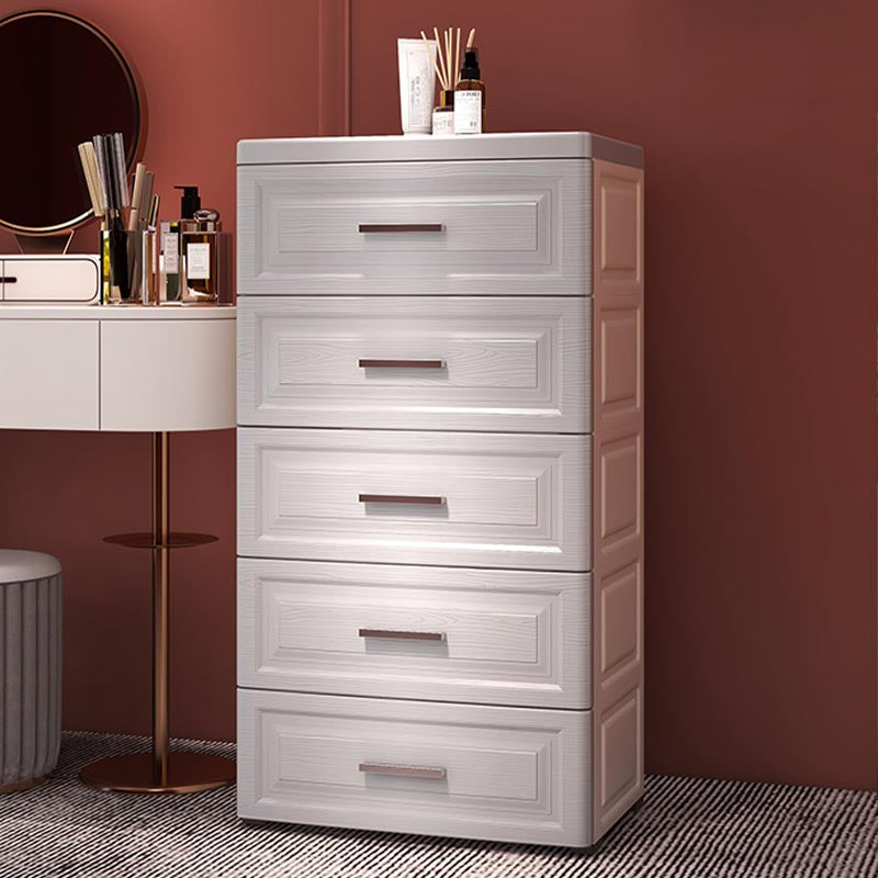 Contemporary Style Non-Hanging Armoire Plastic Cabinet with Drawers