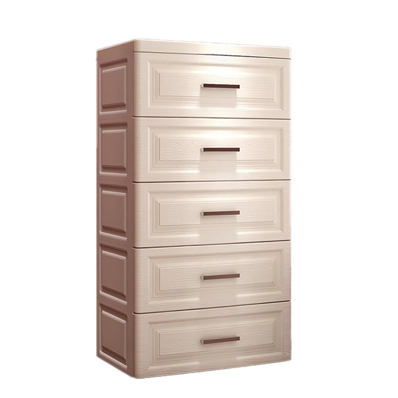 Contemporary Style Non-Hanging Armoire Plastic Cabinet with Drawers