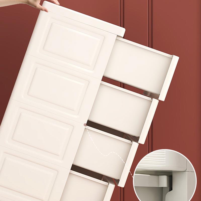 Contemporary Style Non-Hanging Armoire Plastic Cabinet with Drawers