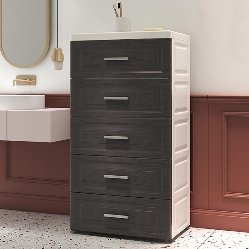 Contemporary Style Non-Hanging Armoire Plastic Cabinet with Drawers