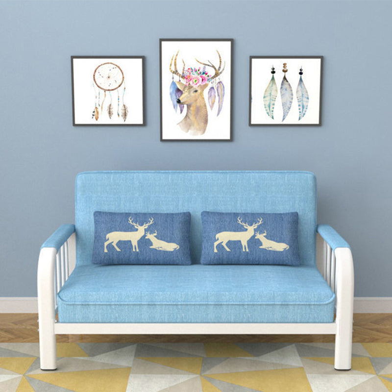Linen Contemporary Square Sofa Convertible Sofa, 51.18" L x 24.80" W x 33.46" H