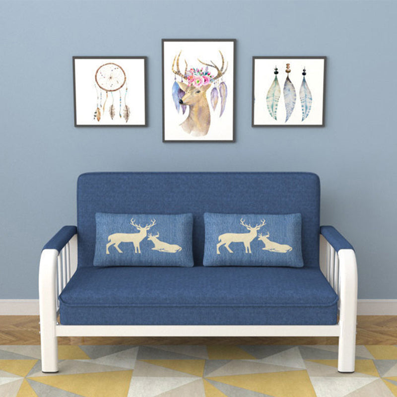 Linen Contemporary Square Sofa Convertible Sofa, 51.18" L x 24.80" W x 33.46" H