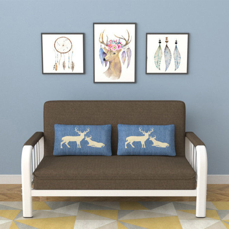 Linen Contemporary Square Sofa Convertible Sofa, 51.18" L x 24.80" W x 33.46" H