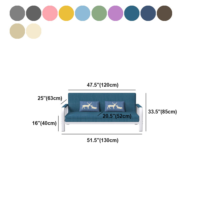 Linen Contemporary Square Sofa Convertible Sofa, 51.18" L x 24.80" W x 33.46" H