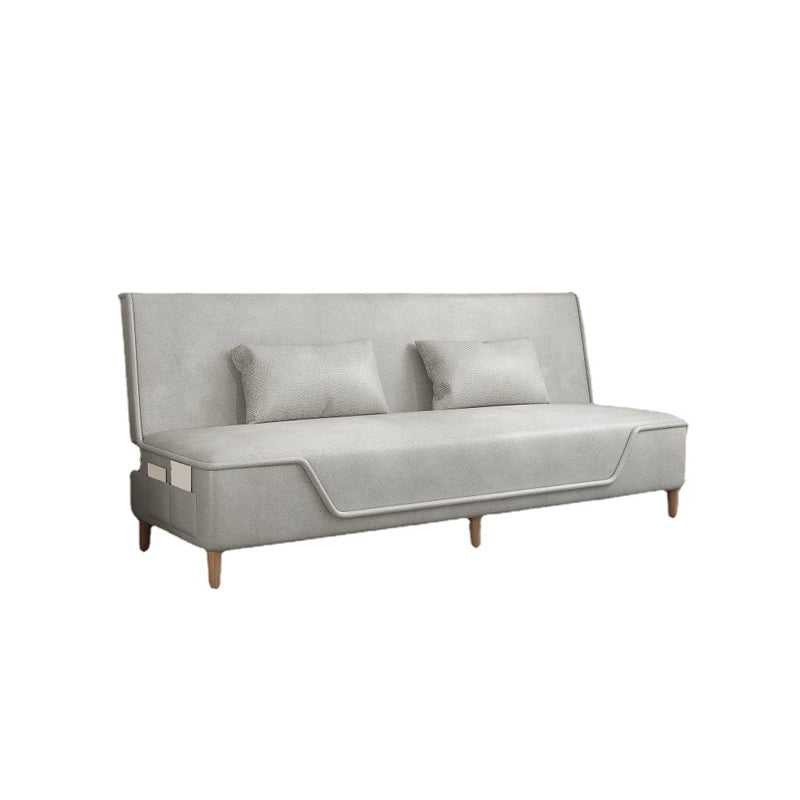 Linen Blend Contemporary Armless Sofa with Storage Bag Convertible Sofa for Living Room