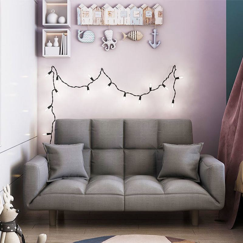 Linen Blend Contemporary Square Sofa Convertible Sofa, 45.66" L X 17.71" W X 25.98" H